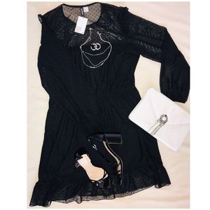 H&M black sheer dress